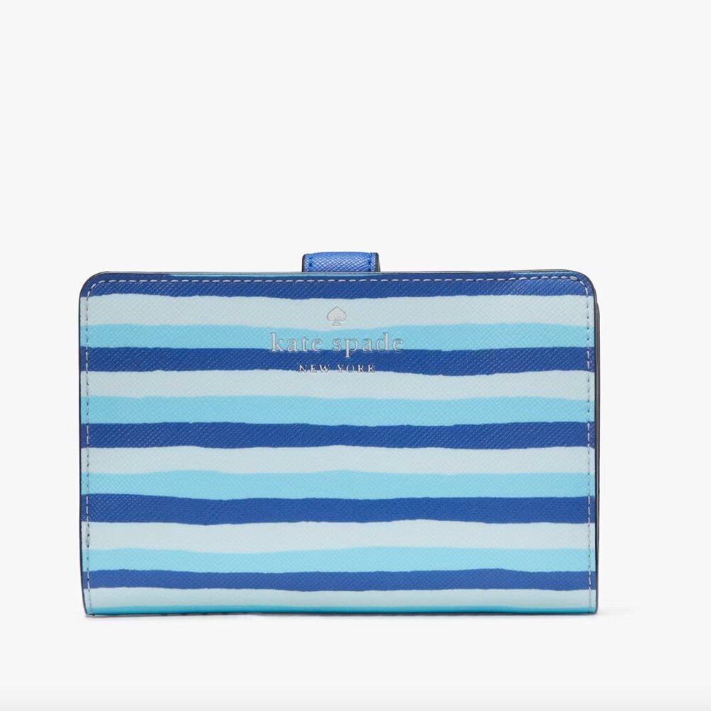🌊 NWT Kate Spade Schuyler Wave Medium Compact Bifold Wallet